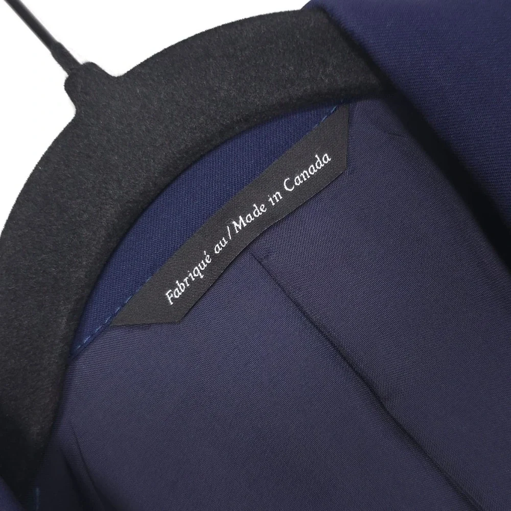 COPPLEY 1883‎ LORO PIANA S130s Wool Suit 44W 34X29 Navy Canada Made Italy Woven